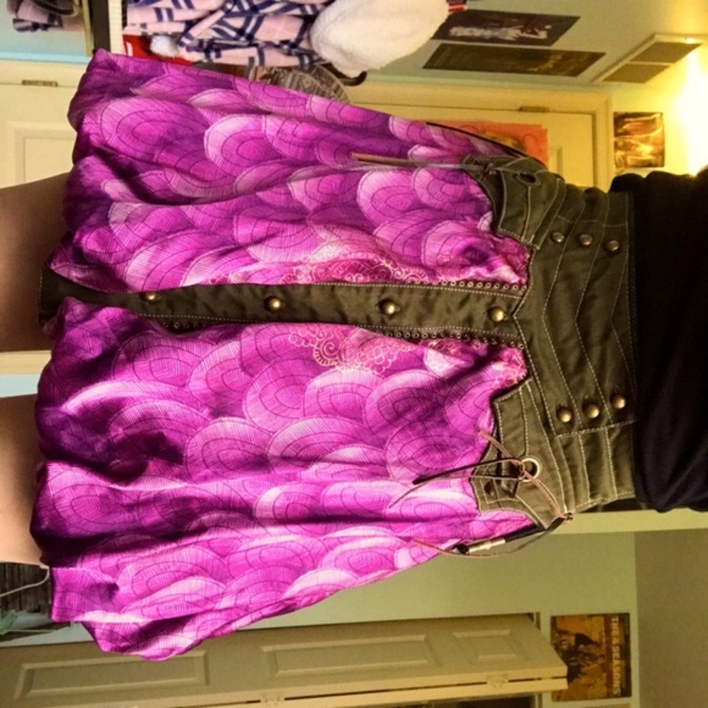 fairy core grunge mini skirt pink and green